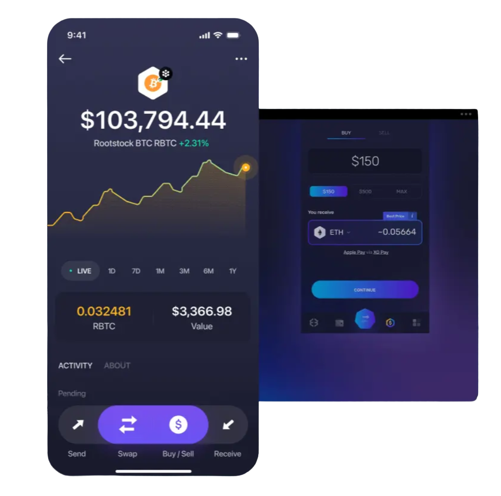 Exodus Desktop 硬件钱包协同界面