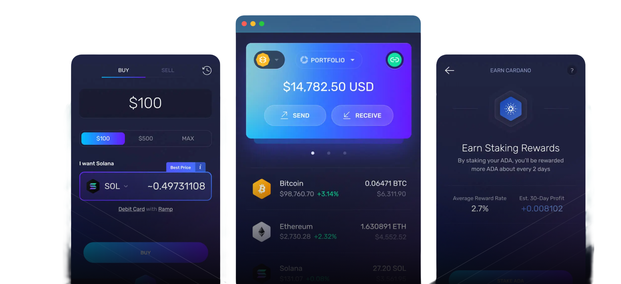 Exodus Wallet 浏览器扩展界面